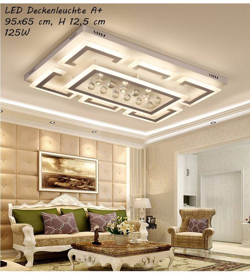Eurotondisplay LED Deckenleuchte LED Deckenleuchte Kristall Lichtfarbe einstellbar mit Fernbedienung, LED fest integriert, Tageslichtweiß, Lichtfarbe und Helligkeit mit Fernbedienung oder App einstellbar von Eurotondisplay