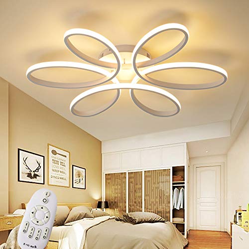 Eurotondisplay LED Deckenlampe XW809 74cm 160W - Weiß Lackierte Metallrahmen Mit Fernbedienung, Lichtfarbe/Helligkeit Einstellbar, Dimmbar A+ Deckenleuchte (XW809W-74cm White) von Eurotondisplay