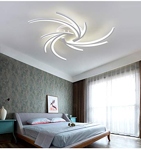 NEU 2042=3 LED Deckenleuchte mit Fernbedienung Lichtfarbe/ Helligkeit einstellbar dimmbar LED Lampe weiß lackierter Metallrahmen Modernes Design Energieeffizienzklasse: A+ Modern (2042-3) von Eurotondisplay