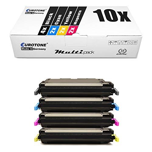 10x Müller Printware kompatibler Toner für HP Color Laserjet 4700 PH DN N DTN Plus ersetzt Q5950A-53A 643A von Eurotone