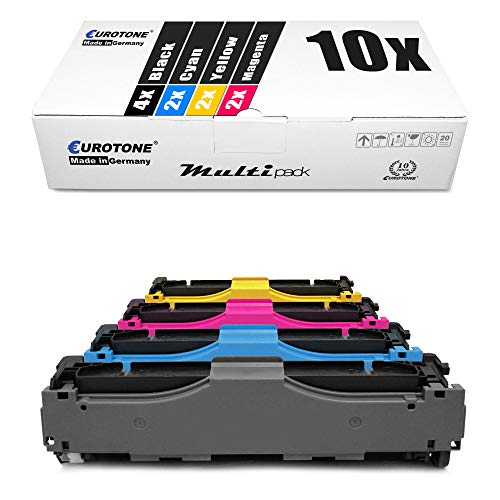 10x Müller Printware kompatibler Toner für HP Color Laserjet CP 2024 2025 2026 2027 X DN N ersetzt CC530A-33A 304A von Eurotone