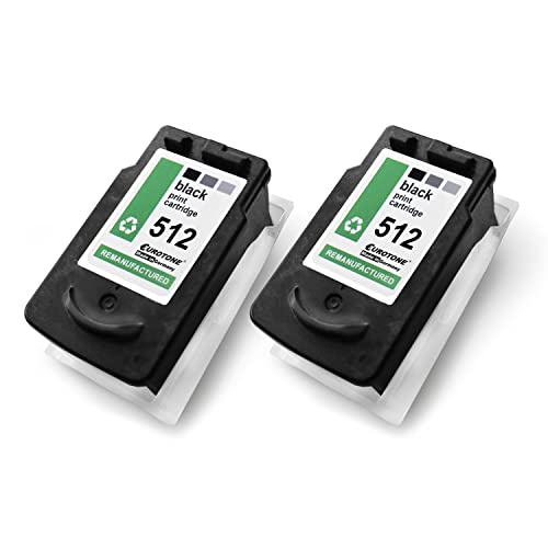 2X Müller Printware Patronen kompatibel für Canon MX410 MP252 MP250 IP2700 MX420 MP480 MP260 MP230 MX350 MX340RFB MP282 MP240 MP490 MP280 MP495 MP499 ersetzt PG512 BK von Eurotone