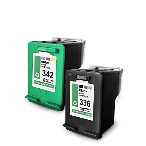 2X Müller Printware Patronen kompatibel für HP C 3110 3125 3135 3140 3150 3170 3175 3180 3185 3190 3194 ersetzt HP 336+342 CMYK von Eurotone