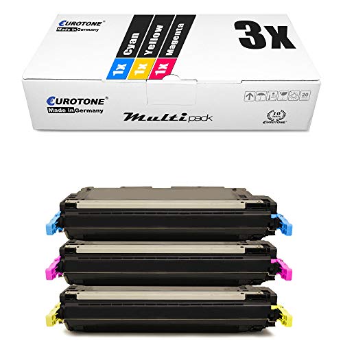 3X Eurotone kompatibler Toner für HP Color Laserjet 4600 4610N 4650HDN 4600DTN 4610 4650N 4600N 4650 4650DN wie C9721A-23A C9721A-C9723A 641A Color von Eurotone