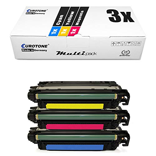 3X Eurotone kompatibler Toner für HP Laserjet Enterprise Color Flow MFP M 575 wie CE401A-03A CE401A-CE403A 507A Color von Eurotone, kein HP Original
