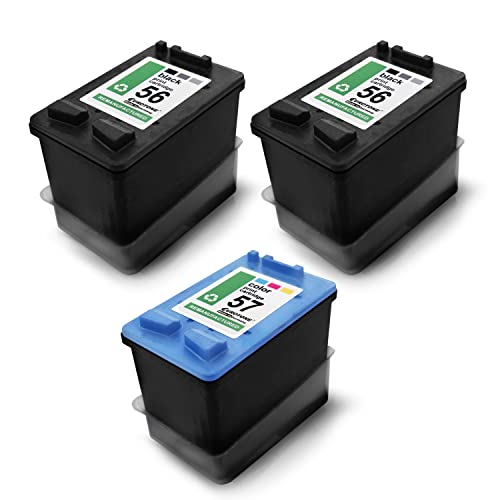 3X Müller Printware Patronen kompatibel für HP PSC1315XI PSC2170 5652 1240 PSC2210XI 4250 PSC1310 PSC1350XI 4110Z 4214 7150 7450XI PSC2210V PSC2550 ersetzt HP 56+57 CMYK von Eurotone