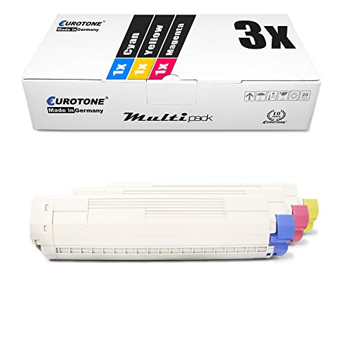 3X Müller Printware Toner für Oki MC 851 861 862 CDTN CDXN DN MC851 MC861 MC862 Plus ersetzt 44059165-44059167 Color von Eurotone