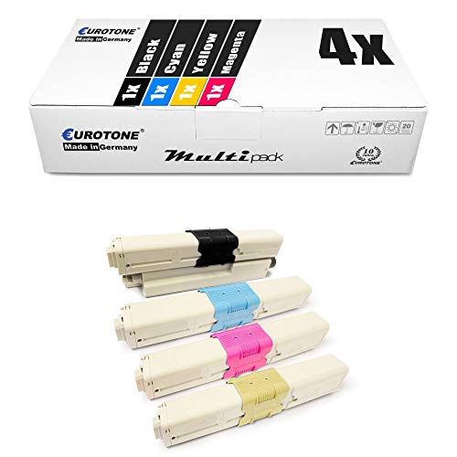 4X Eurotone Toner für Oki ES3452DN ES5431 ES3452MFP ES5431DN ES3452 ES5462DNw ES5462MFP ES5462 ES5462DN ersetzt 44973509-44973512 Set von Eurotone, kein OKI Original