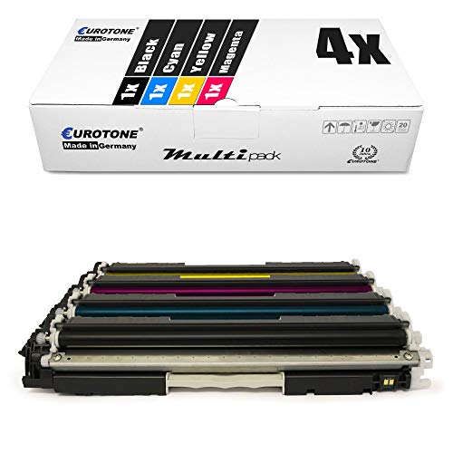 4X Eurotone kompatibler Toner für HP Color Laserjet Pro CP 1021 1022 1023 1025 1026 1027 1028 nw ersetzt CE310A-13A 126A von Eurotone