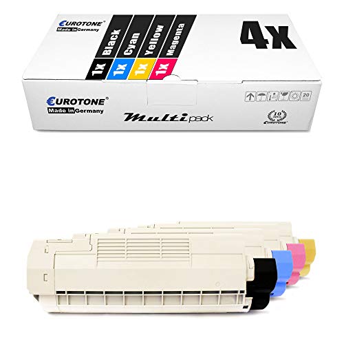 4X Müller Printware Toner für Oki C 610 DM DN CDN N DTN ersetzt Druckerpatronen Cartridges von Eurotone