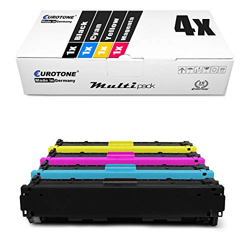 4X Müller Printware kompatibler Toner für HP Laserjet Pro 200 Color M 251 276 nw n ersetzt CF210X-13A 131X 131A von Eurotone