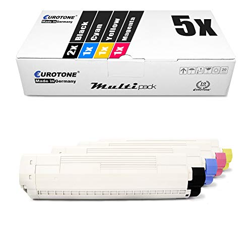 5X Müller Printware Toner für Oki C 822 CDTN DN N ersetzt 44844613-44844616 Set von Eurotone