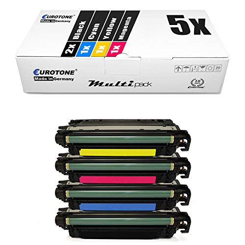 5X Müller Printware kompatibler Toner für HP Color Laserjet Enterprise Flow MFP M 577 c ersetzt CF360X-63X 508X von Eurotone