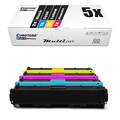 5X Müller Printware kompatibler Toner für HP Color Laserjet Pro CP 1525 nw n ersetzt CE320A-23A 128A von Eurotone