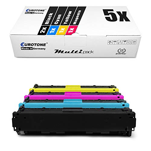 5X Müller Printware kompatibler Toner für HP Laserjet Pro cm 1411 1412 1413 1415 1416 1417 1418 fn fnw ersetzt CE320A-23A 128A von Eurotone