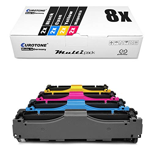 8X Müller Printware Toner kompatibel für Canon I-Sensys MF 731 732 733 734 735 Cdwt Cx Cdw, 046 / 046H BK CMY Set von Eurotone