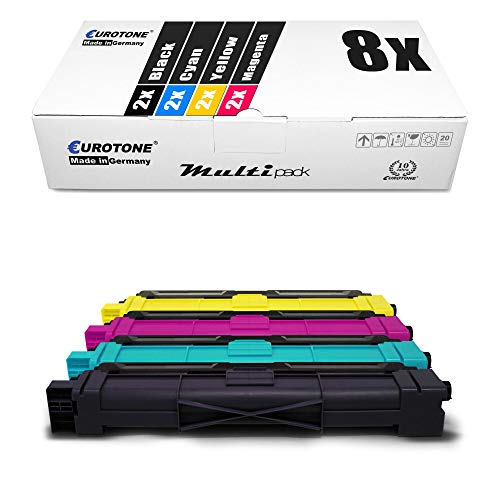 8X Müller Printware Toner im Set kompatibel für Brother DCP-L 3510 DCP-L 3550 CDW, TN-247K TN-247C TN-247M TN-247Y mit ca. 3.000/2.300 Seiten Füllung von Eurotone