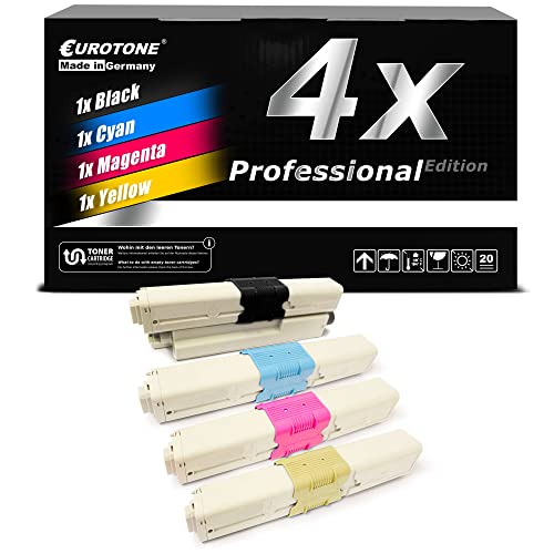 EuroPro Toner 4X kompatibel für Oki C310 C330 C331 C510 C511 C530 C531 ersetzt 44469803 44469704-44469706 von Eurotone