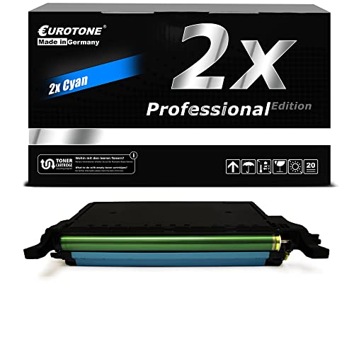 Eurotone 2X Toner Cartridge kompatibel für Samsung CLP 605/607 / 610/611 / 612/615 / 660/661, Cyan CLP-C660S Patrone von Eurotone