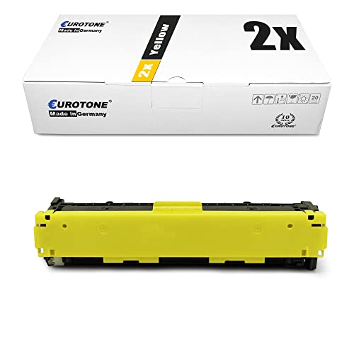 Eurotone 2X Toner kompatibel für HP Color Laserjet CP 1210 1213 1214 1215 1216 1217 1513 1514 1515 1516 1517 1518, Yellow CB542A von Eurotone