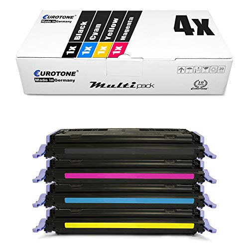 Eurotone 4er Set Alternativer Toner kompatibel für HP Color Laserjet 1600 2600 2605 + cm 1015 1017 für Q6000A, Q6001A, Q6002A, Q6003A Black Cyan Magenta Yellow von Eurotone