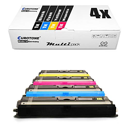 Eurotone 4er Set Laser Toner Cartridge, kompatibel für Oki C110 C130 C130N MC160N C-110 C-130 N C-130N MC-160 N Black Cyan Magenta Yellow von Eurotone