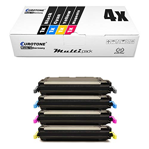 Eurotone 4er Set Toner kompatibel für HP Color Laserjet 4700 N Plus 4700N 4700DN 4700DTN für Q5950A Q5951A Q5952A Q5953A von Eurotone