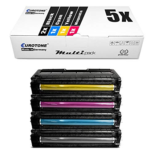 Eurotone 5X Müller Printware Toner für Ricoh Aficio SP C 250 sf SFw e DN ersetzt Schwarz Blau Rot Gelb von Eurotone