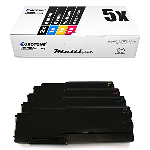 Eurotone 5X Müller Printware XXL Toner für Dell C 2660 2665 DN dnf ersetzt Druckerpatronen Patronen von Eurotone