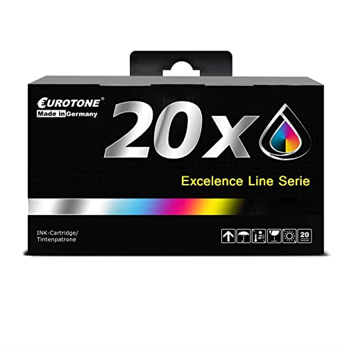 Eurotone Patronen 20x Druckerpatrone kompatibel als Ersatz für Brother DCP-J152 MFC-J245 DCP-J132 DCP-J4110 MFC-J870 DCP-J152WR ersetzt LC-123 LC123 CMYK von Eurotone
