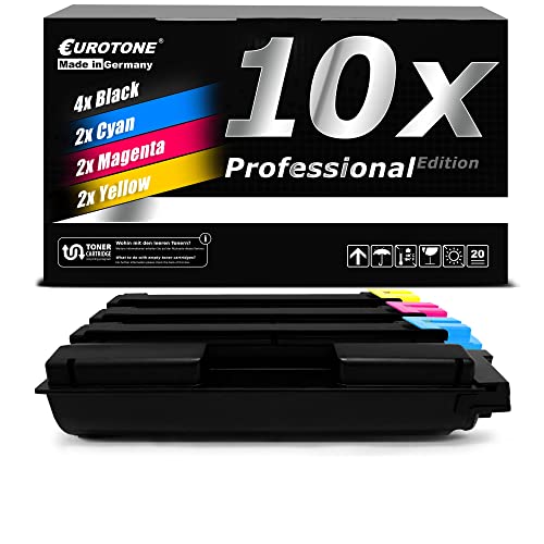 Eurotone Toner Cartridges kompatibel für Kyocera Mita FS-C2026 MFP Plus FS-C2126 FS-C2526 FS-C2626 FS-C5250 DN, 4X TK 590 BK, 2X TK 590 C, 2X TK 590 Y, 2X TK 590 M im Set von Eurotone