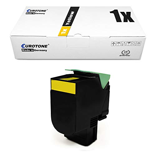 Eurotone XL Yellow Toner kompatibel für Lexmark CS417dn CS517de CX417de CX517de ersetzt 71B0H40 mit ca. 3.500 Seiten von Eurotone