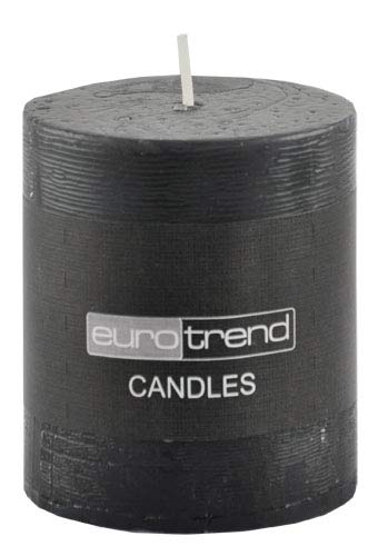 Zylinderkerze Rustic | Stumpenkerze |schwarz | durchgefärbt | versch. Grössen (D 10 cm H 19 cm) von LUMBO