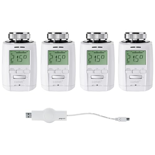Eurotronic Comet Plus Heizkörperthermostat Set - Intelligente Heizungssteuerung für 4 Heizkörper inkl. PROGmatic-Stick für Programmierung am PC Eurotronic Comet Plus Heizkörperthermostat Set - Intelligente Heizungssteuerung für 4 Heizkörper inkl. PROGmatic-Stick für Programmierung am PC von Eurotronic
