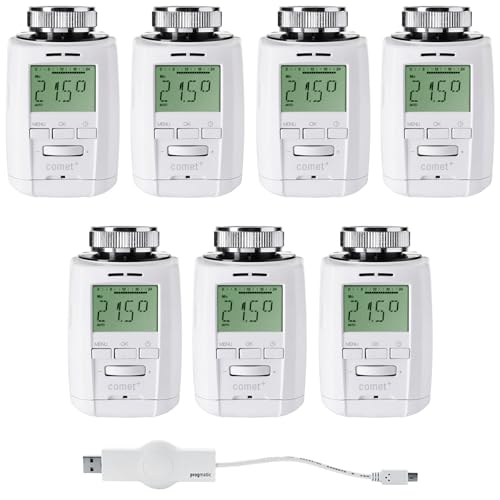 Eurotronic Comet Plus Heizkörperthermostat Set - Intelligente Heizungssteuerung für 7 Heizkörper inkl. PROGmatic-Stick für Programmierung am PC Eurotronic Comet Plus Heizkörperthermostat Set - Intelligente Heizungssteuerung für 7 Heizkörper inkl. PROGmatic-Stick für Programmierung am PC von Eurotronic
