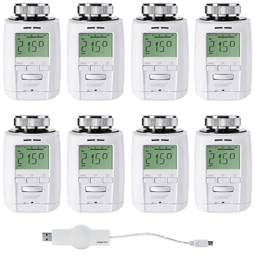 Eurotronic Comet Plus Heizkörperthermostat Set - Intelligente Heizungssteuerung für 8 Heizkörper inkl. PROGmatic-Stick für Programmierung am PC Eurotronic Comet Plus Heizkörperthermostat Set - Intelligente Heizungssteuerung für 8 Heizkörper inkl. PROGmatic-Stick für Programmierung am PC von Eurotronic