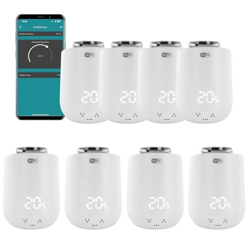 Eurotronic Comet WiFi Heizkörperthermostat Set - Smart Home Heizungssteuerung für 8 Heizkörper inkl. gratis App und Ventil-Adapter-Gutschein | Kompatibel mit jedem WLAN Router (2,4 GHz) von Eurotronic