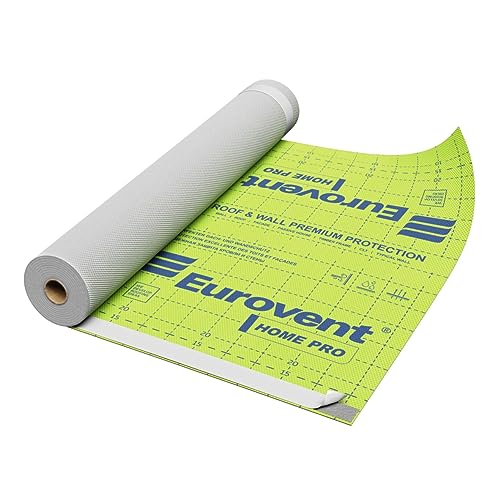 75qm Eurovent® HOME PRO dreilagige Spannbahn Dachbahn Unterdeckbahn Fassadenbahn Windschutz (mit zwei Selbstklebebändern) von EUROVENT