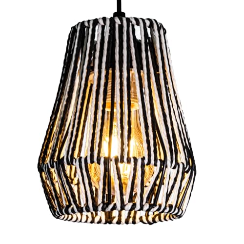Rattan Lampenschirm Set, Boho-Stil, E27/E14 Universal, für Tischlampe, Wandleuchte, Stehlampe, Wohnzimmer & Schlafzimmer Dekoration von Eusamxon