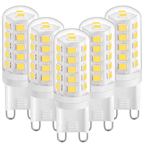G9 LED Glühbirne 3W Neutralweiß 4000K, 420LM G9 LED Lampen, Entspricht 28W 40W Halogen birne, Kein Flackern LED G9 Leuchtmittel, AC 220-240V, 360°Abstrahlwinkel, 5er Pack von Euxper