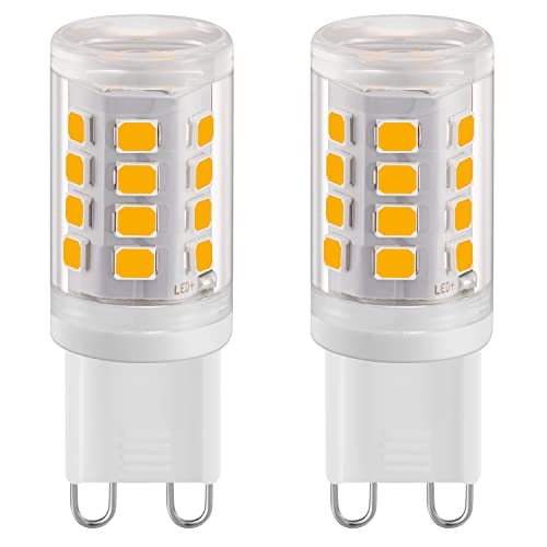 Euxper LED G9 Lampen 2W Warmweiß 2700K, 280LM G9 LED Glühbirne, Entspricht 28W Halogen birne, Kein Flackern LED G9 Leuchtmittel, AC 220-240V, 360°Abstrahlwinkel, 2er Pack von Euxper