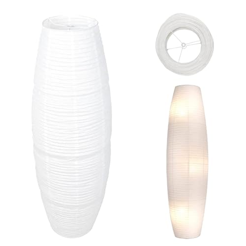 Euyaita Papier Stehlampe Lampenschirm Standleuchte Ersatzschirme Lampenschirm aus Papier Papierschirm Standleuchte Schirm Ersatz Reispapier Stehlampe Lampenschirm für Wohnzimmer Schlafzimmer (110CM) von Euyaita