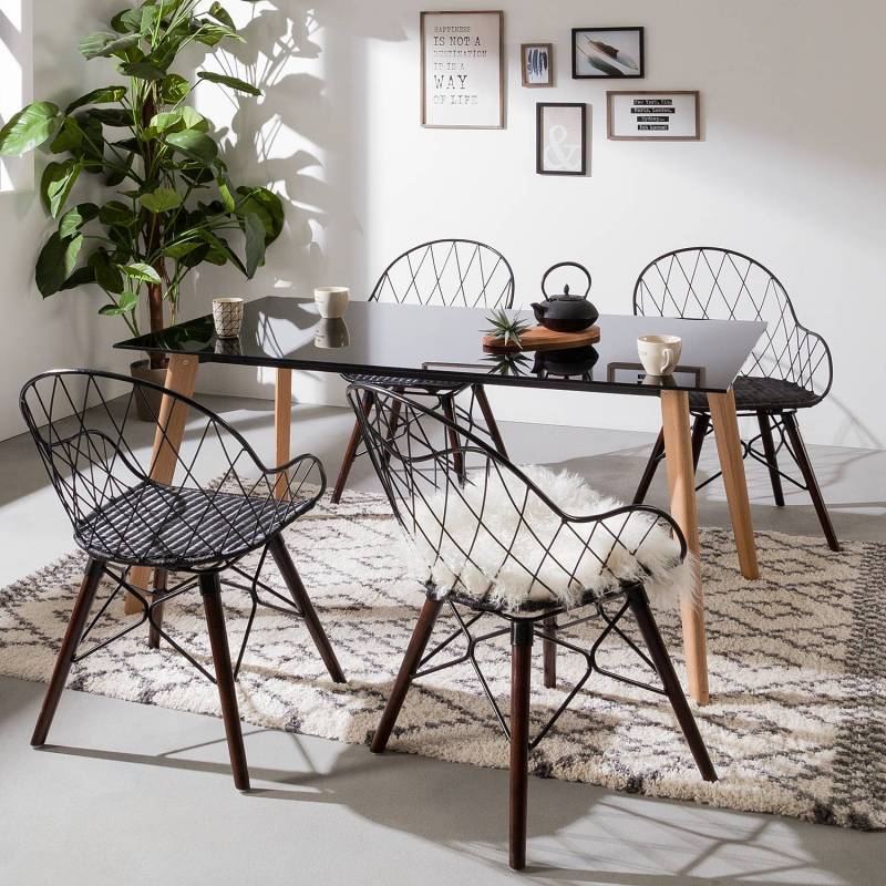 home24 Armlehnenstuhl Le Gaillard 57 x 88 x 62cm Schwarz von home24