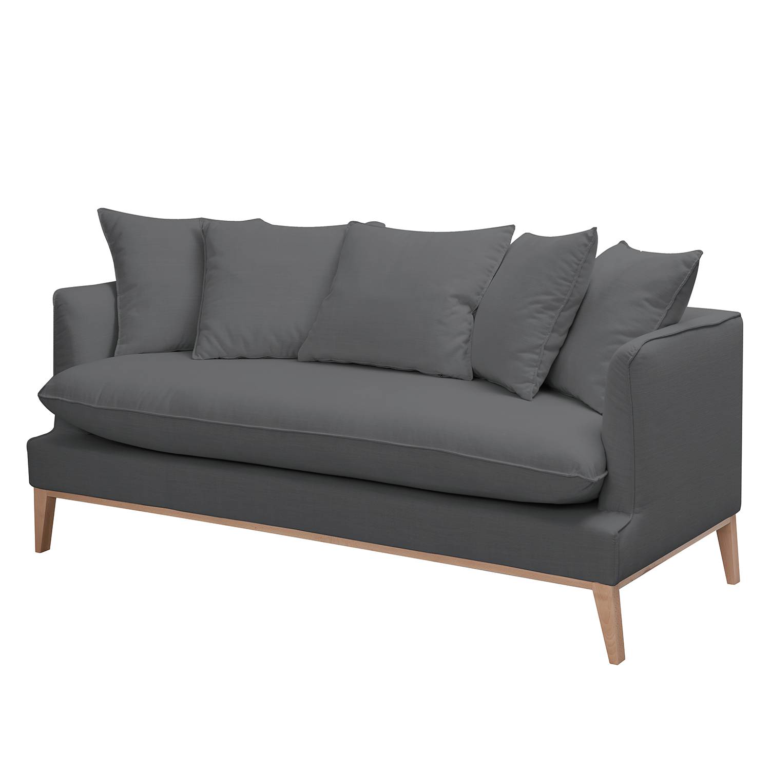 Sofa Lavina 3-Sitzer Grau Webstoff 187x95x85 cm von Maison Belfort