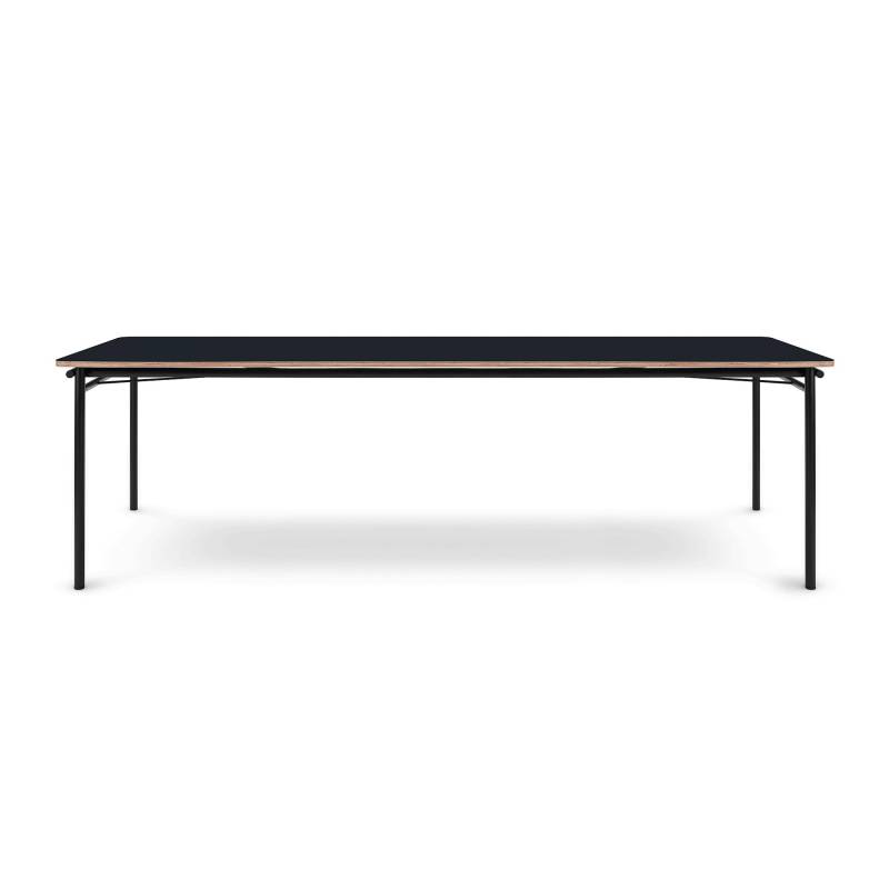 Eva Solo - Taffel Esstisch ausziehbar 250x90x74cm - schwarz/Furnier mit Linoleumbeschichtung/LxBxH 250-370x90x74cm/Gestell pulverbeschichtet von Eva Solo