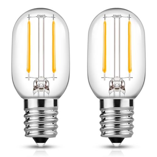 EvaStary T22 E14 LED Glühbirnen 1W Warmweiss 2700K, Kühlschranklampe 150LM Ersatz Glühlampe 10W, Mini LED Birnen Nicht Dimmbar, für Kühlschrank, Nachtlicht, Salzlampe, Nähmaschine, 2er Pack von EvaStary