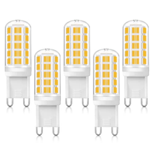 G9 LED Leuchtmittel, 5W G9 LED Glühbirnen, Äquivalent 40W Halogenlampe, 400Lm 3000K 220-240V LED G9 Warmweiß G9 Lampen, 360 Grad Backofenlampe 5er Pack, Nicht dimmbar von EvaStary