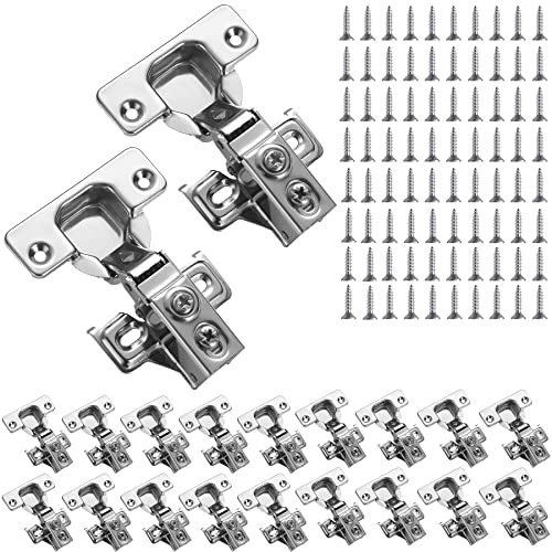 Evanda Schrank Scharniere, 20 Pack Edelstahl Overlay Soft Close Scharniere, für Küchenschrank Tür Scharnier, mit Befestigungsschrauben von Evanda