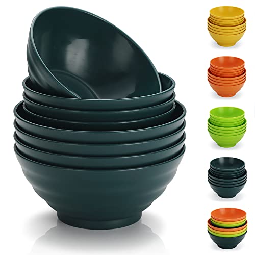 Evanda plastik müslischüssel Set mit 8er, 2 Größen 500/1000ml Unzerbrechliche wiederverwendbare leichte bowl schüssel, suppenschüssel für Allzweck, BPA-frei, Kunststoffschalen von Evanda