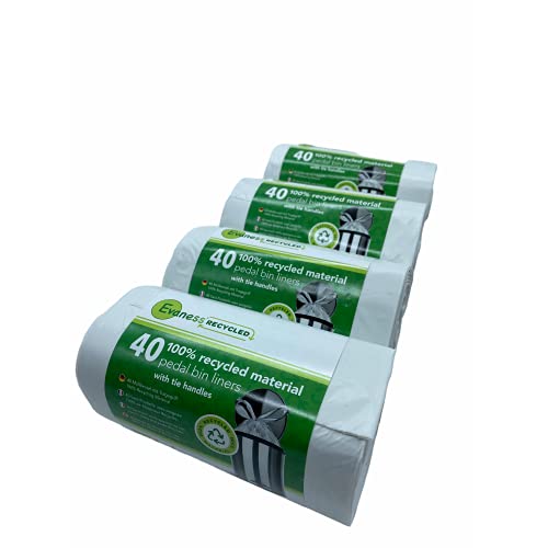 Evaness Müllsäcke aus 100 % recyceltem Material mit Griffen zum Binden, 20 l, 30 l, 160 Stück Evaness Müllsäcke aus 100 % recyceltem Material mit Griffen zum Binden, 20 l, 30 l, 160 Stück von Evaness